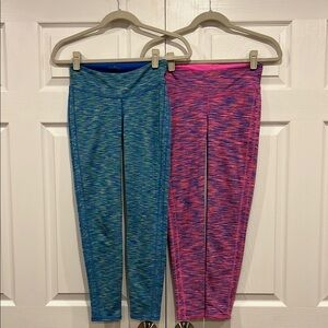 BUNDLE (2) Lilly Pulitzer LUXLETIC Weekender Leggings Green Blue Pink Size XS